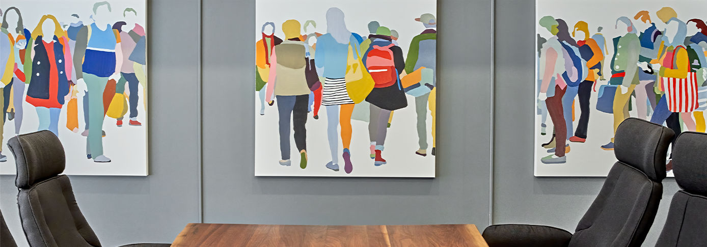 MGD Lawyers boardroom with paintings on the wall